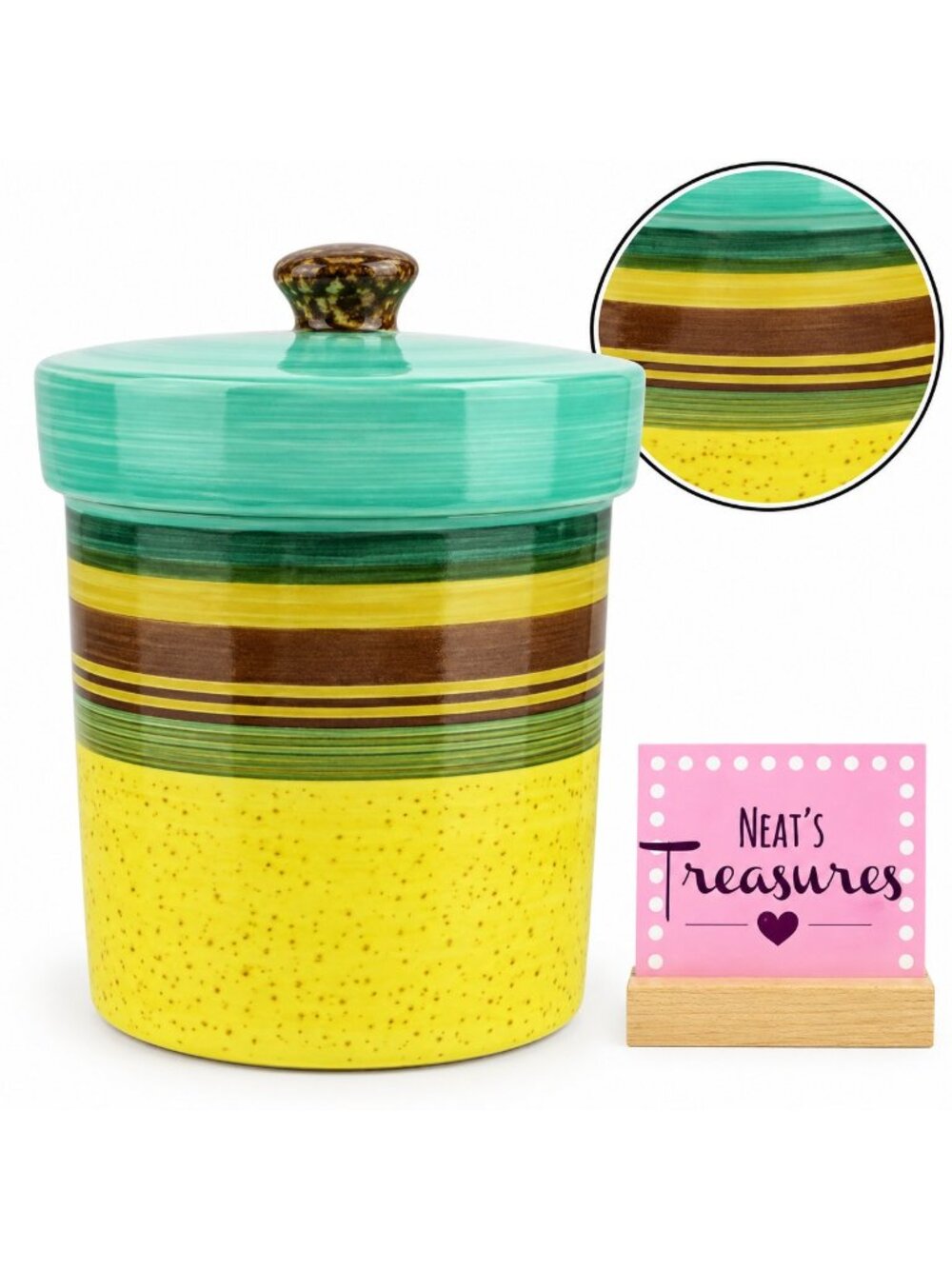 Certified International SEDONA Nancy Green Multicolor Speckle Large Canister Jar